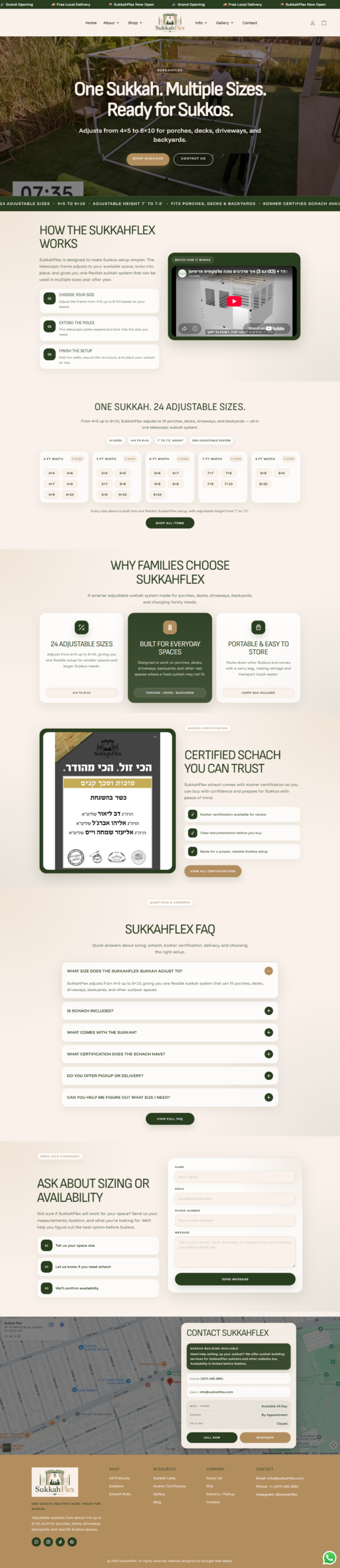 SukkahFlex website preview